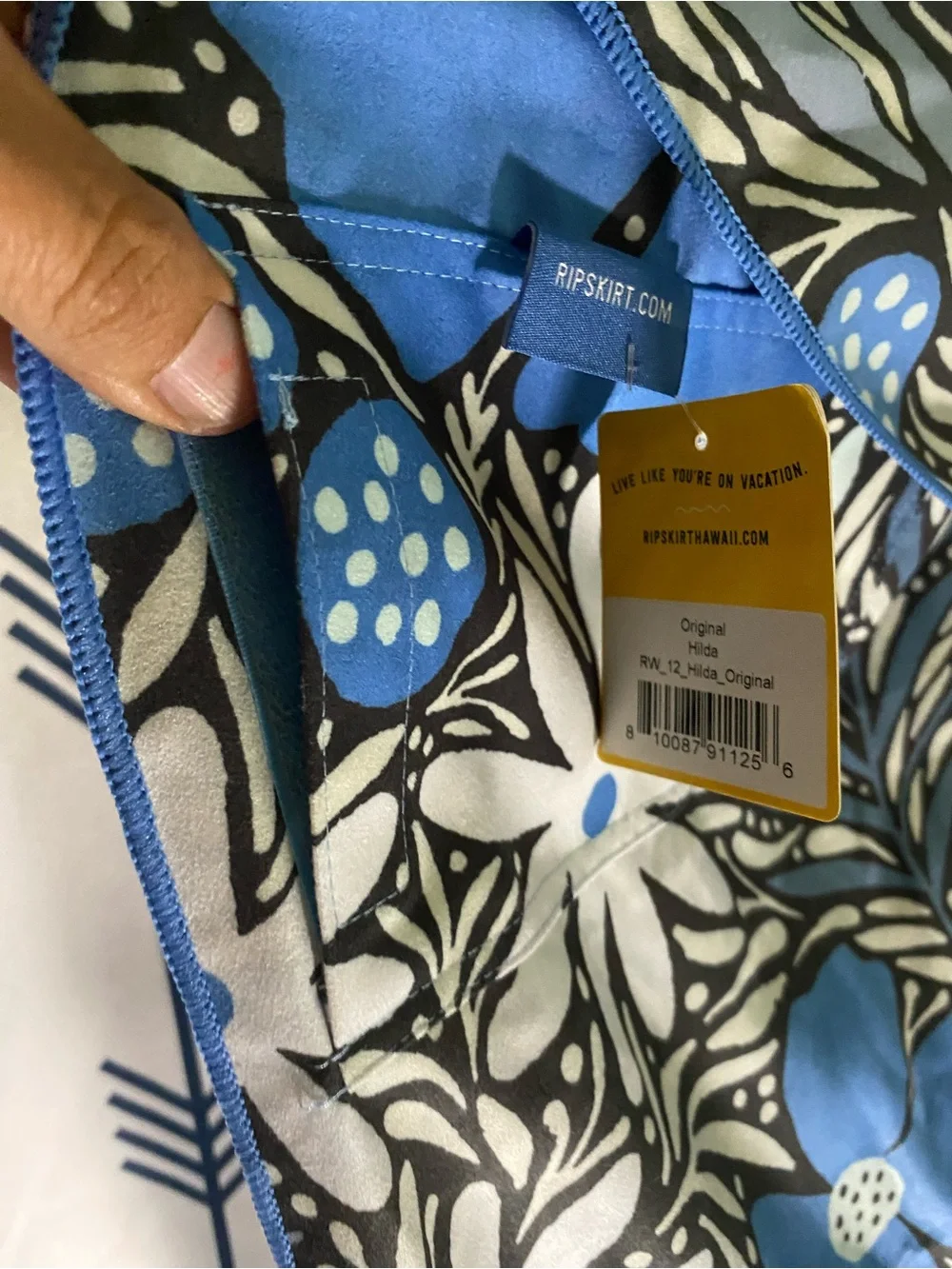 Ripskirt Hawaii Blue Floral Beach Towel 29x61